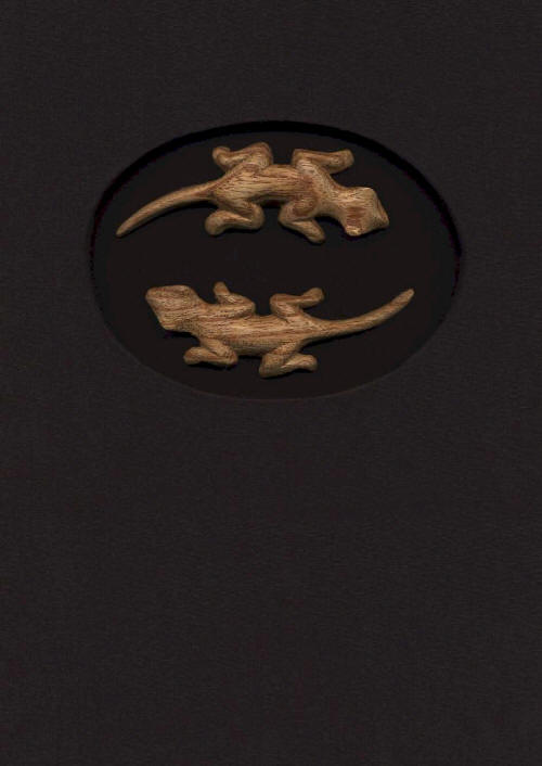 Carved Wood Gecko Menu Covers