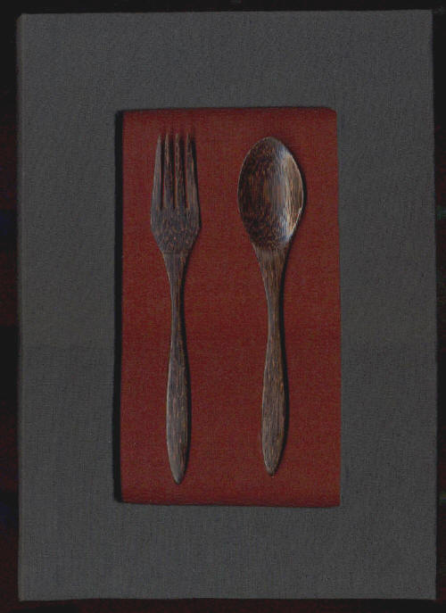 Art Wood and Fork Menu Cover 