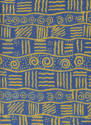 Blue and Yellow Motif Textile