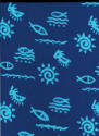 Ocean Blue Batik Menu Cover